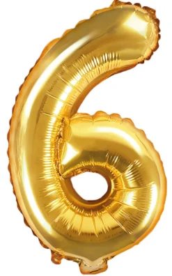 Numerofolio 6 kullanvärinen ilmatäytteinen 35 cm