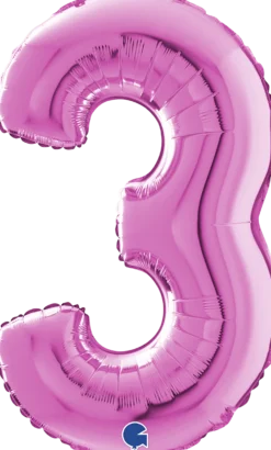 Numerofolio 3 pinkki 70 cm