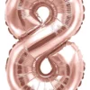Numerofolio 8 ruusukullanvärinen ilmatäytteinen 35 cm