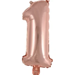 Numerofolio 1 ruusukullanvärinen puhallettava 35 cm