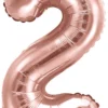 Numerofolio 2 ruusukullanvärinen ilmatäytteinen 35 cm
