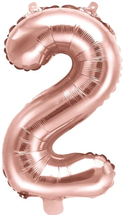 Numerofolio 2 ruusukullanvärinen ilmatäytteinen 35 cm