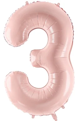 Numerofolio 3 vaaleanpunainen 72 cm