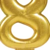 Numerokynttilä 8 kullanvärinen