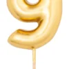 Numerokynttilä 9 kullanvärinen