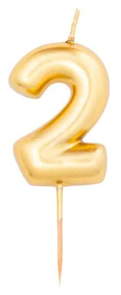 Numerokynttilä 2 kullanvärinen