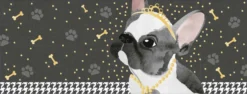 Onnittelukortti 21 x 8 cm Juhliva koira