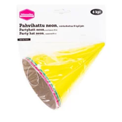 Pahvihattu neon, värisekoitus 6 kpl/pkt