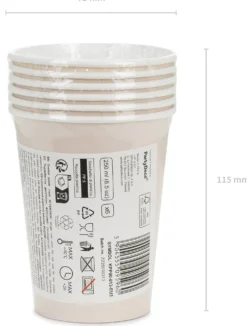 Pahvimuki beige, 250 ml 6 kpl/pkt