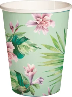 Pahvimuki 250 ml kukka vaaleanvihreä 10 kpl/pkt