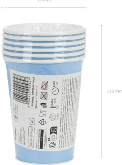 Pahvimuki vaaleansininen, 250 ml 6 kpl/pkt