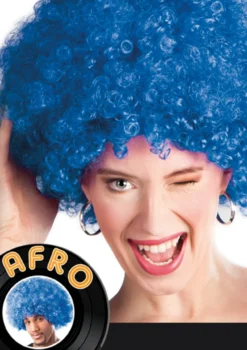 Peruukki afro, sininen
