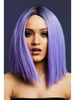 Peruukki Fever Kylie, 37 cm polkka jakauksella violetti