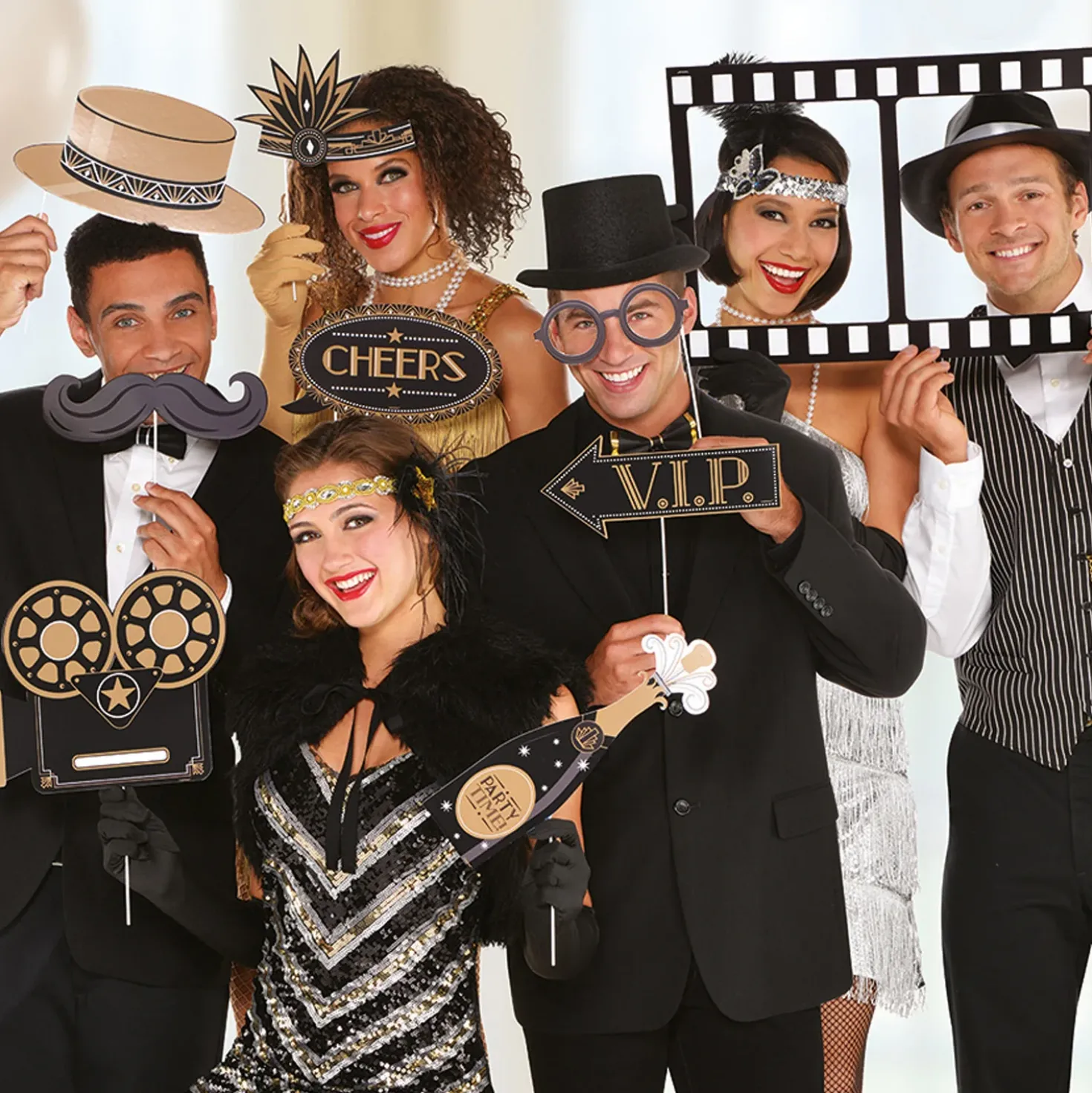 Photo Booth tarvikkeet Glitz&Glam 12 kpl/pkt