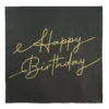 Pieni lautasliina Happy Birthday musta 25 x 25 cm 20 kplt/pkt