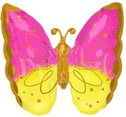 Pinkki perhonen muotofoliopallo