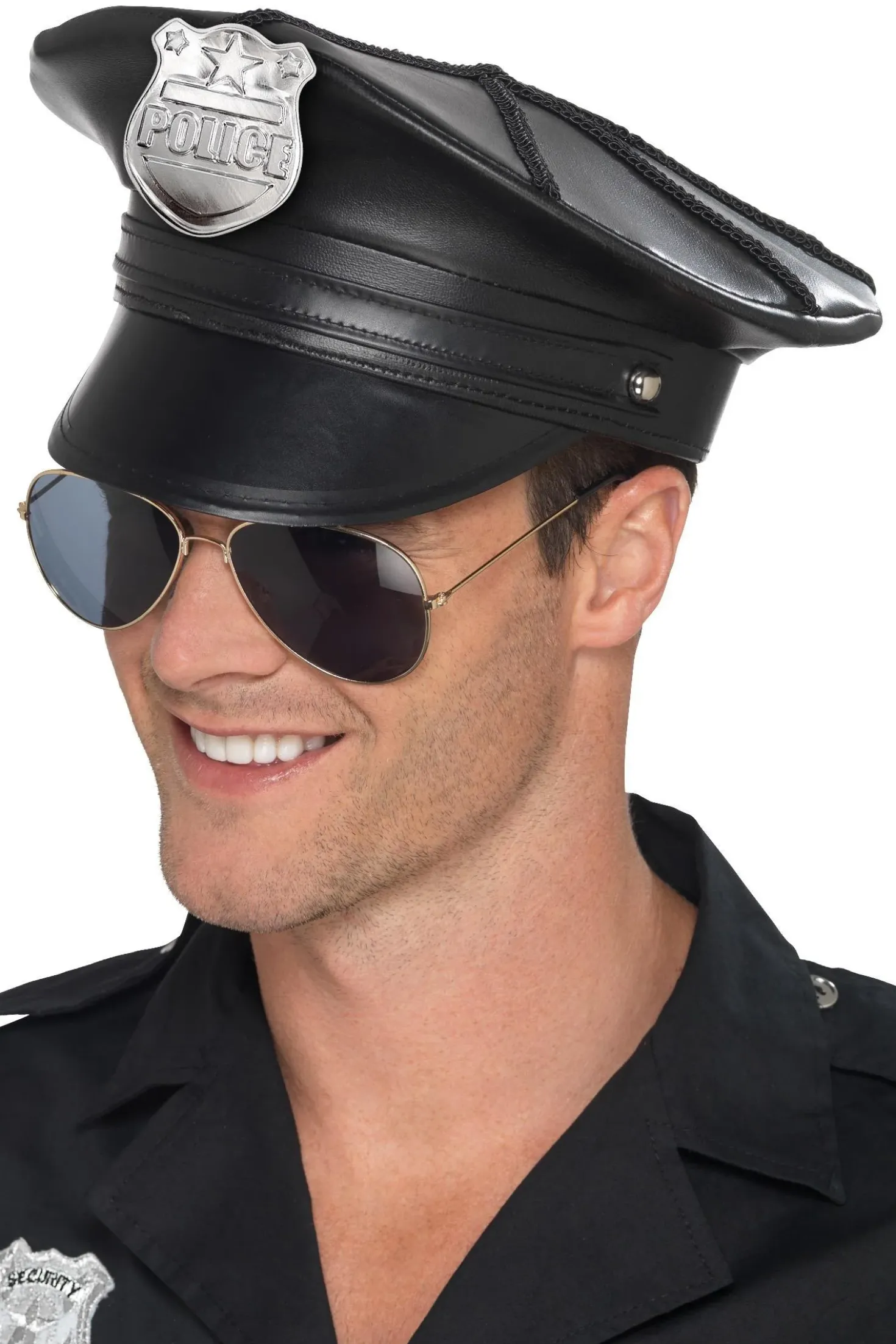 Poliisihattu, nahkajäljitelmä