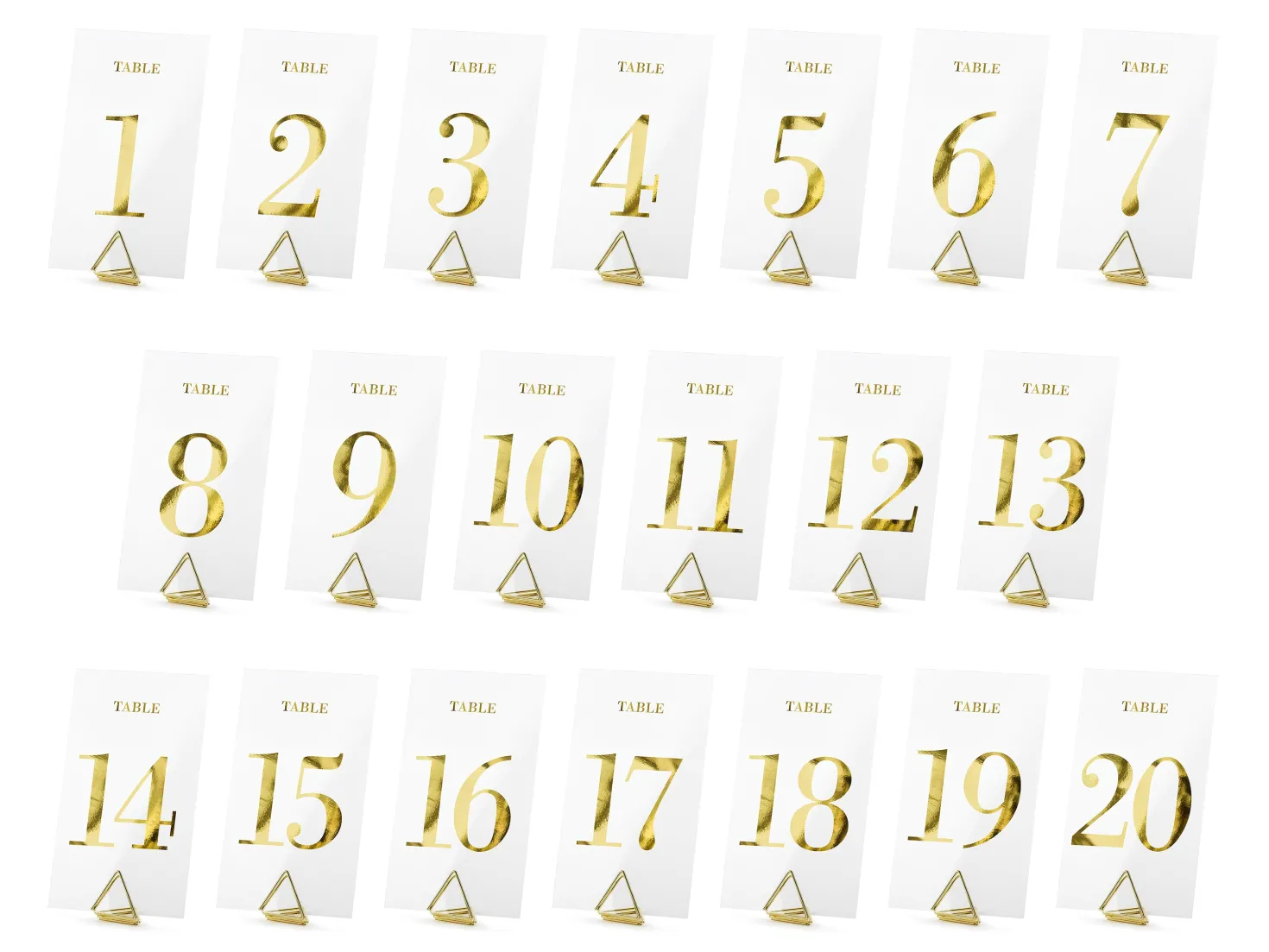 Pöytänumerokortit 1-20