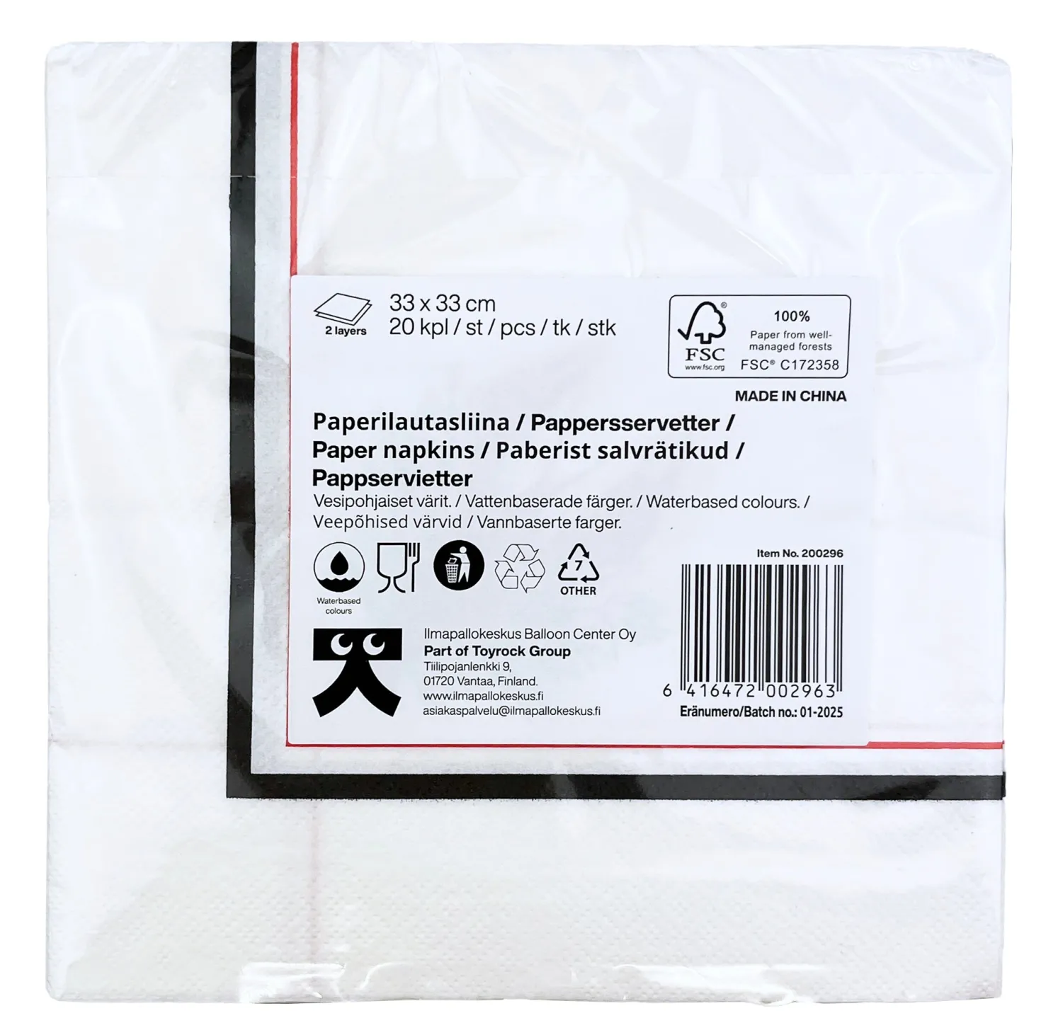 Rapu lautasliina 33 x 33 cm 20 kpl/pkt