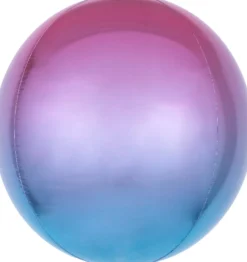Sateenkaaripallokas pinkki/sininen 40 cm 3D muotofoliopallo