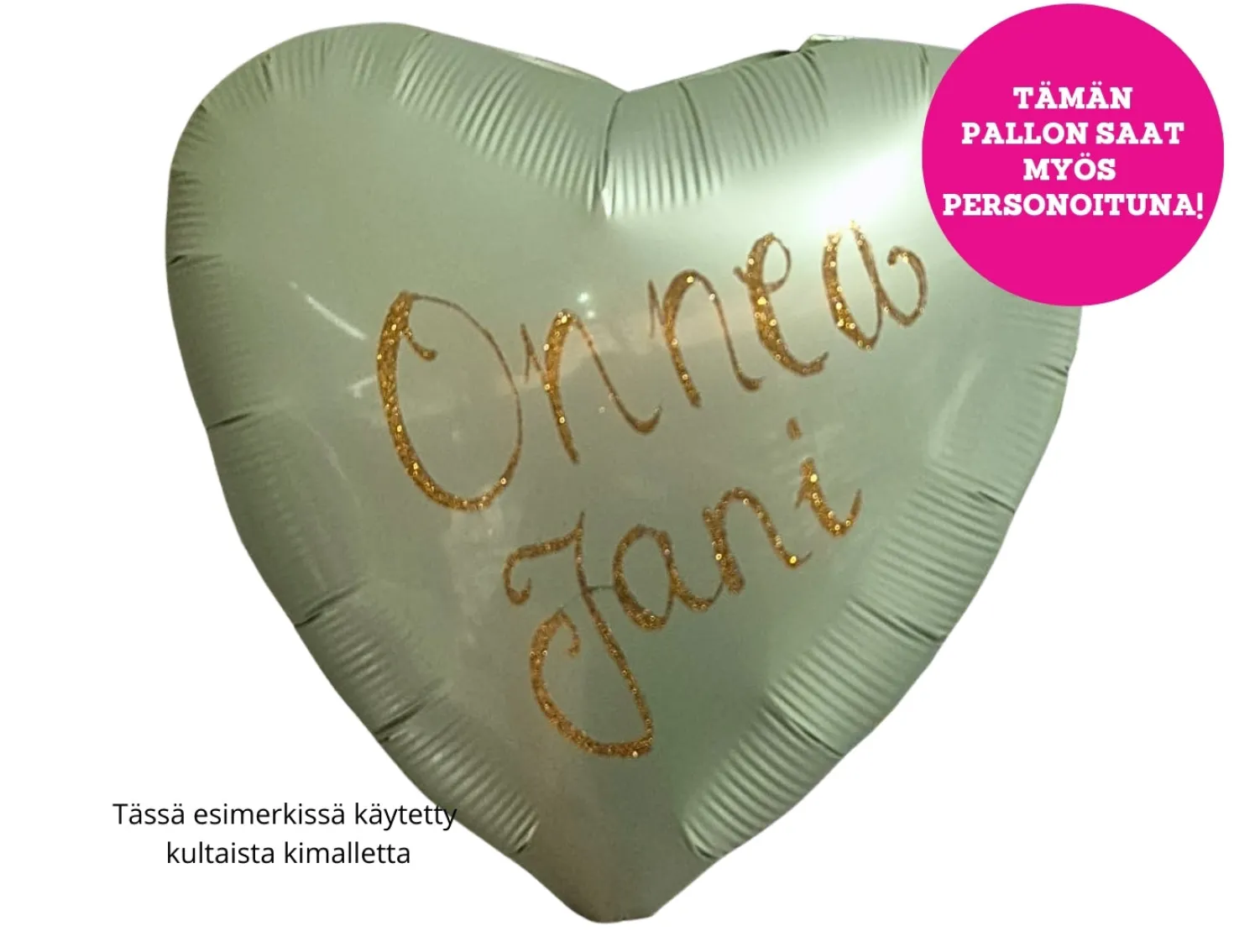 Satiinimintunvihreä sydän foliopallo