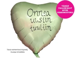 Satiinimintunvihreä sydän foliopallo
