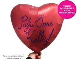 Satiinipunainen sydän foliopallo