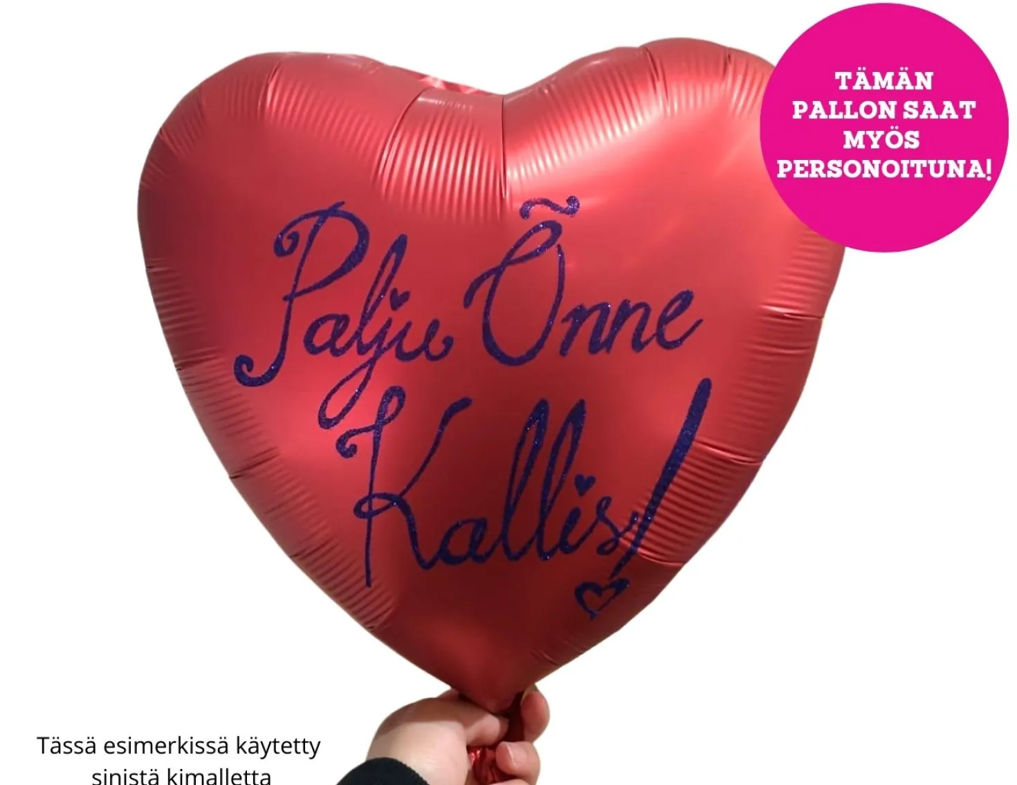 Satiinipunainen sydän foliopallo