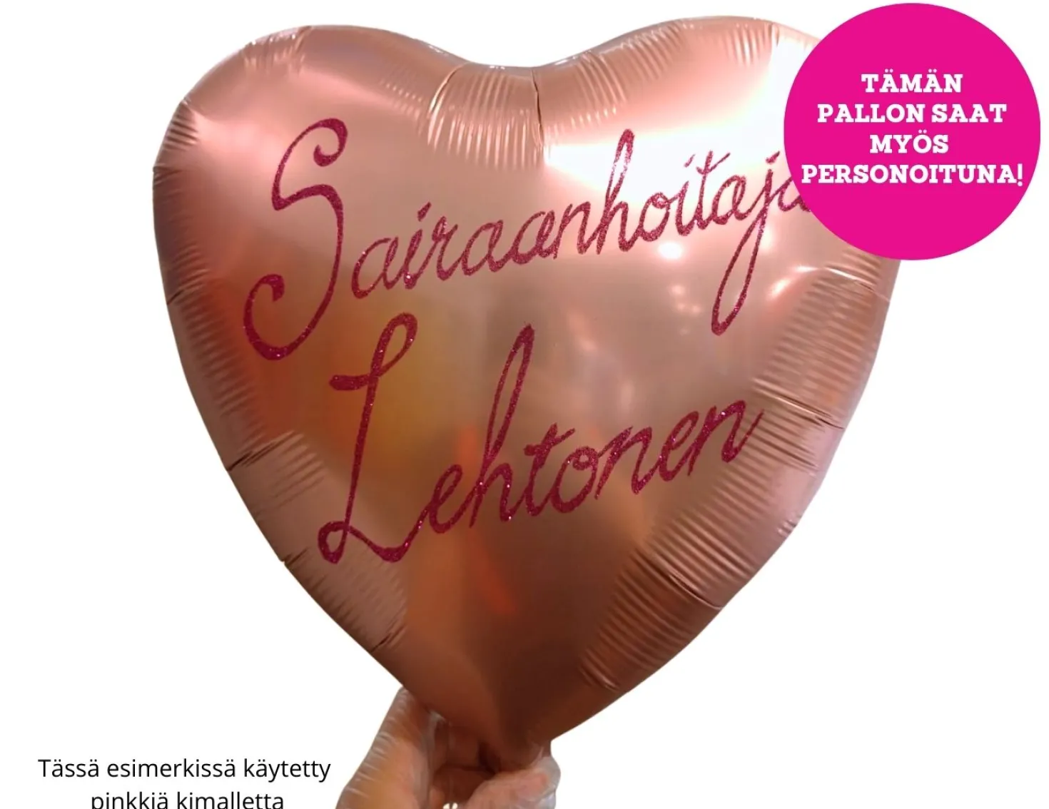 Satiiniruusukulta sydän foliopallo