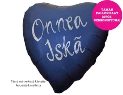 Satiinitummansininen sydän foliopallo