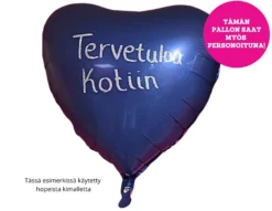 Satiinitummansininen sydän foliopallo