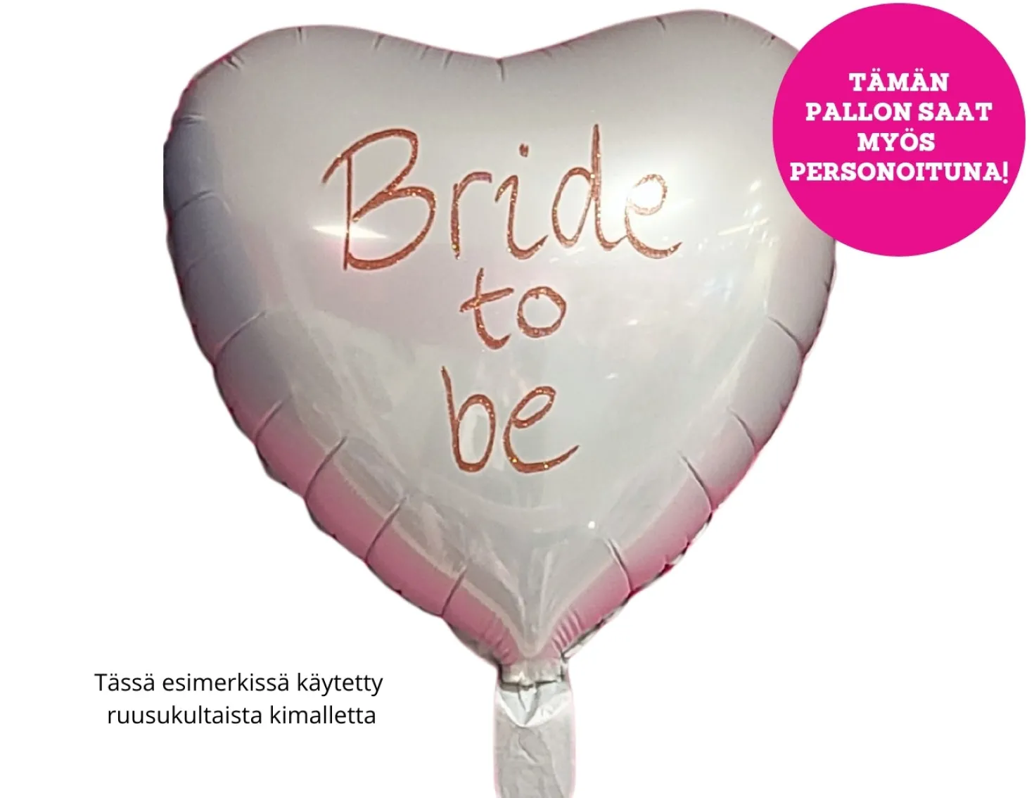 Satiinivalkoinen sydän foliopallo