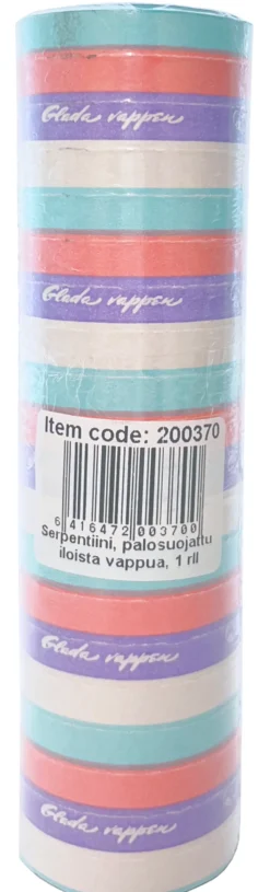 Serpentiini Iloista vappua, palosuojattu 1 rll/pkt