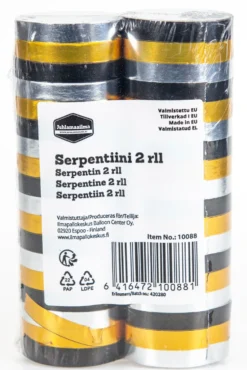 Serpentiini raita kulta, musta, hopea 2 rll/pkt