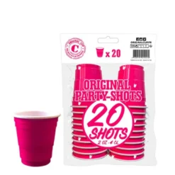 Shottilasi 40 ml konepestävä 20 kpl/pkt pinkki