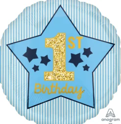 1st Birthday vaaleansininen foliopallo