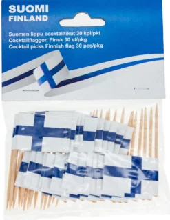 Suomen lippu cocktailtikut, 30 kpl/pkt