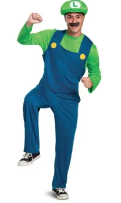 Super Mario Luigi aikuisten naamiaisasu XL