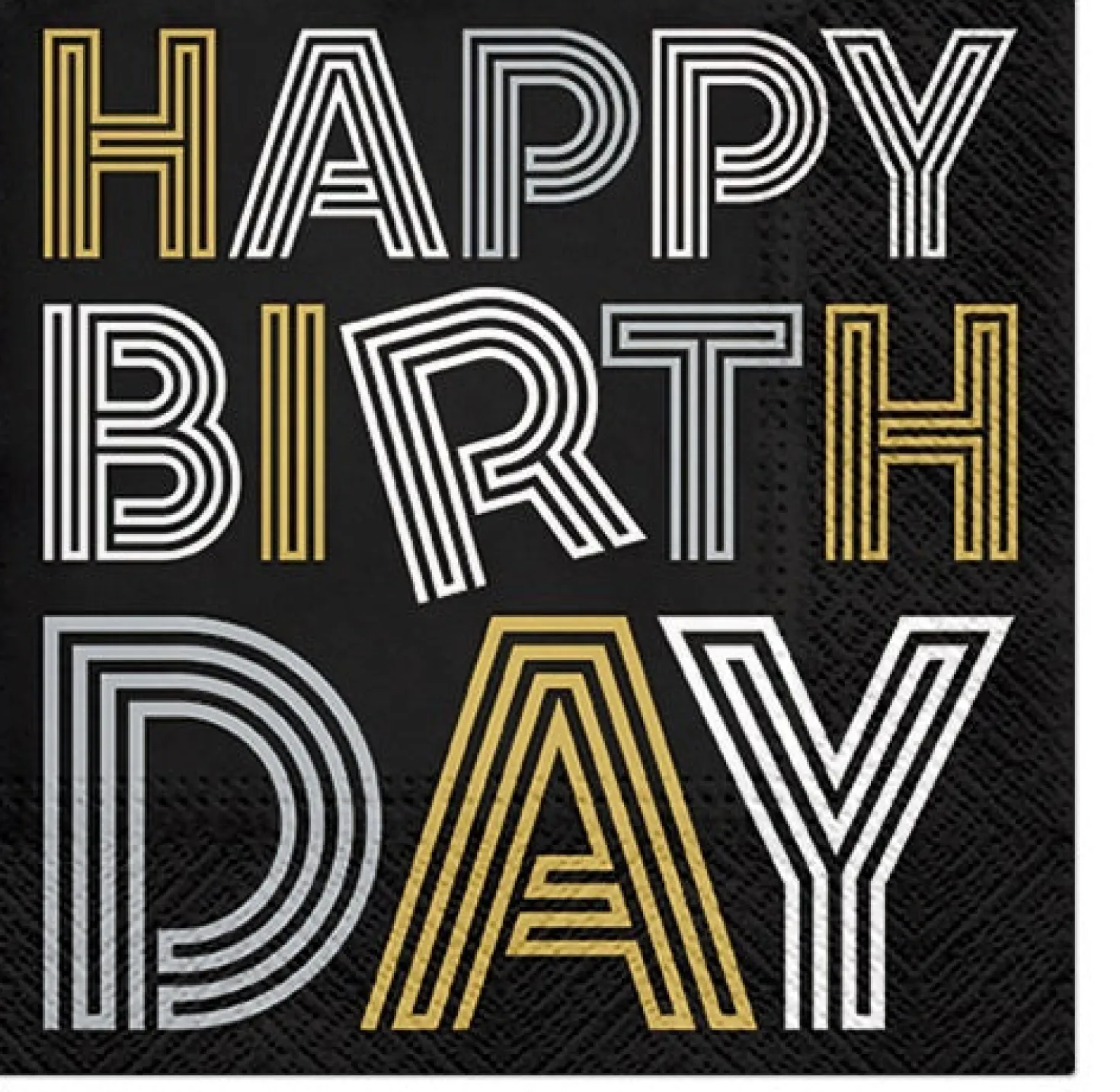 Suuri lautasliina Happy Birthday 33 x 33 cm 20 kpl/pkt