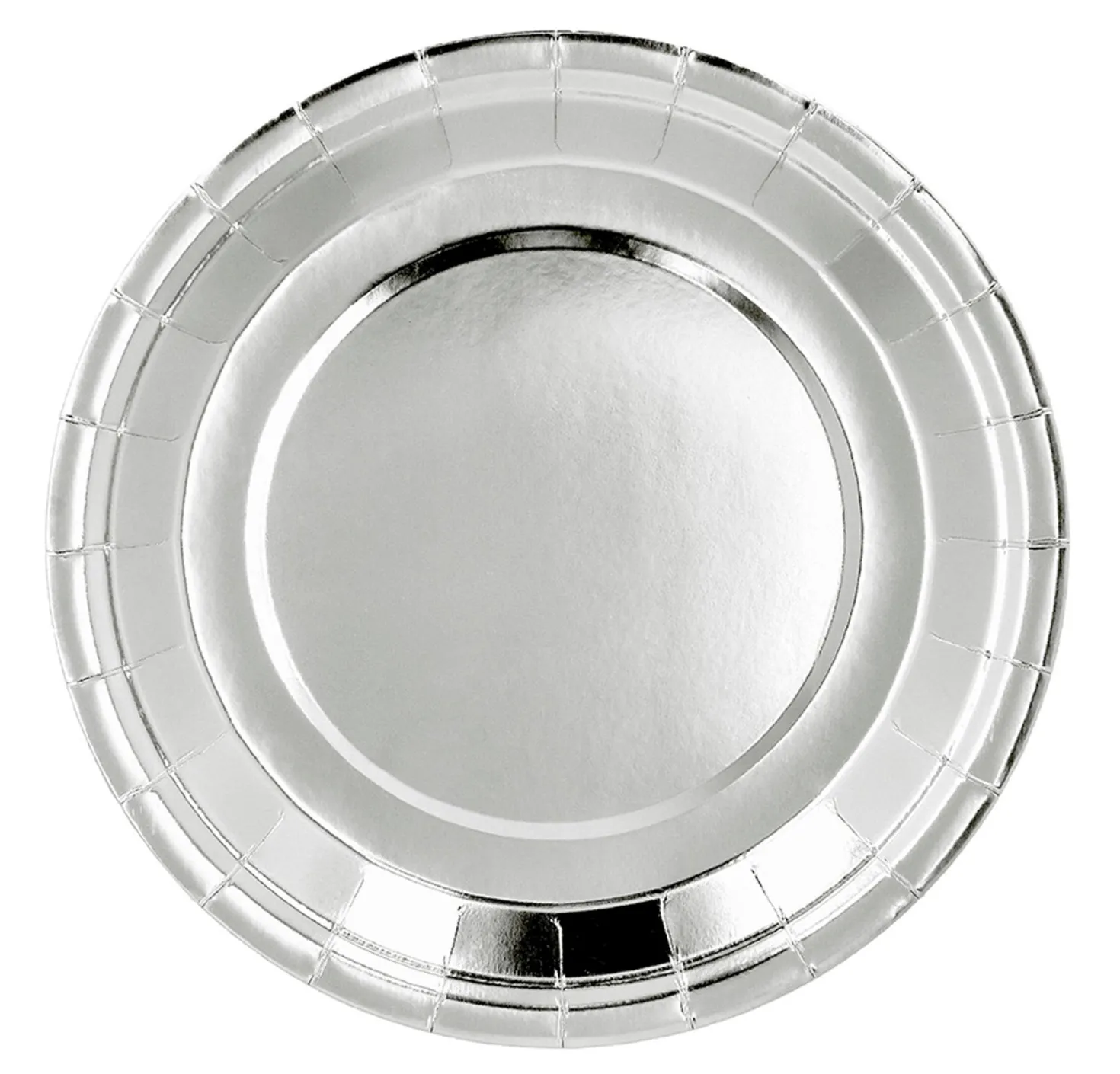 Suuri pahvilautanen hopeanvärinen 23 cm 6 kpl/pkt