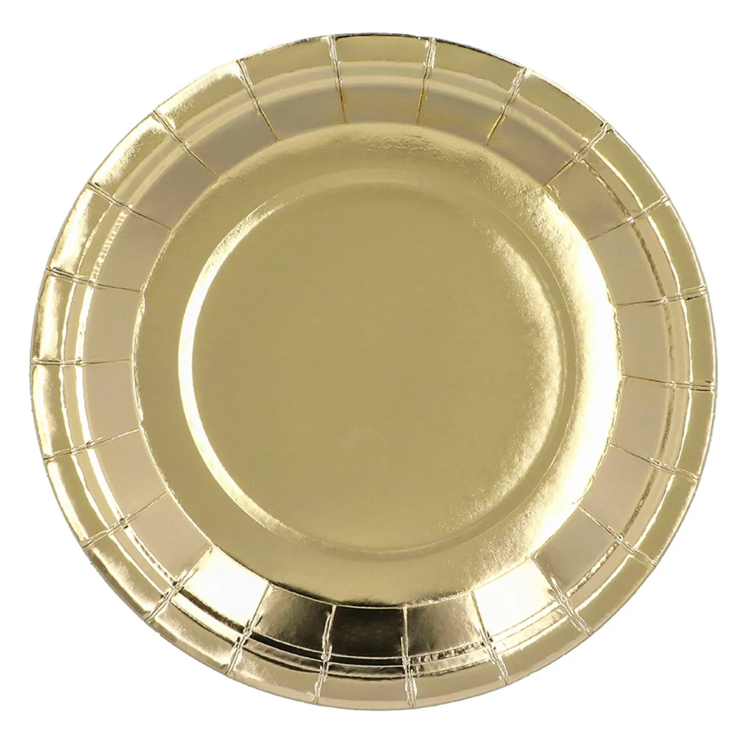 Suuri pahvilautanen kullanvärinen 23 cm 6 kpl/pkt