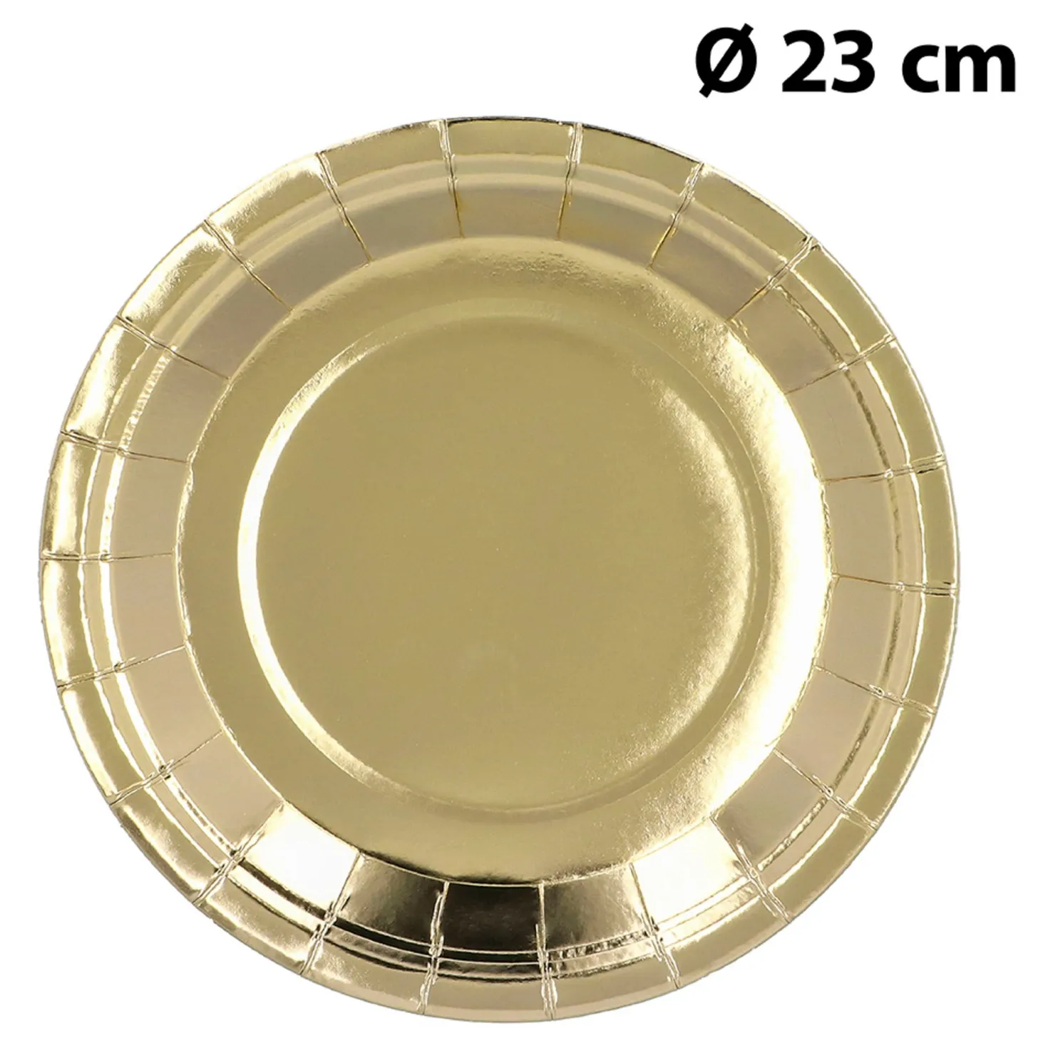 Suuri pahvilautanen kullanvärinen 23 cm 6 kpl/pkt