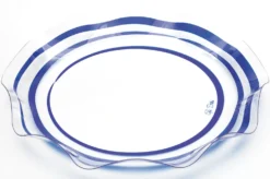 Tarjoiluastia sininen 28 cm aaltoilevilla reunuksilla