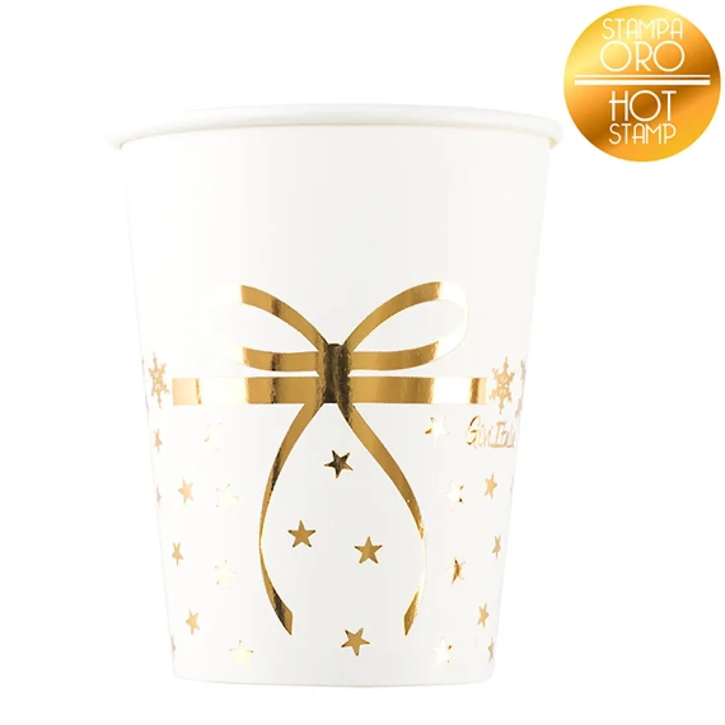 Tähdet ja lumihiutaleet pahvimuki 8 kpl/pkt (250 ml)