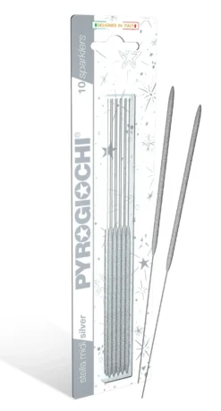 Tähtisädetikku hopeanvärinen 18 cm 10 kpl/pkt K18