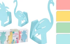 Tropiikki pöytäliinanpidike 4 kpl/pkt, lajitelmatuote ananas tai flamingo