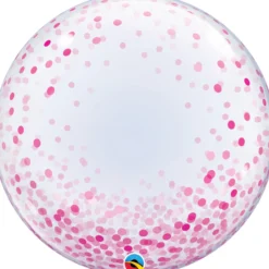 Vaaleanpunainen konfettikuvio deco kuplailmapallo
