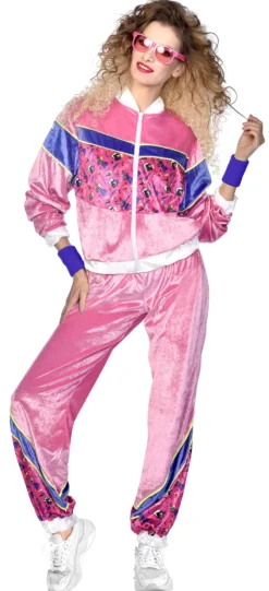 Velour 80-luvun jumppa-asu XL