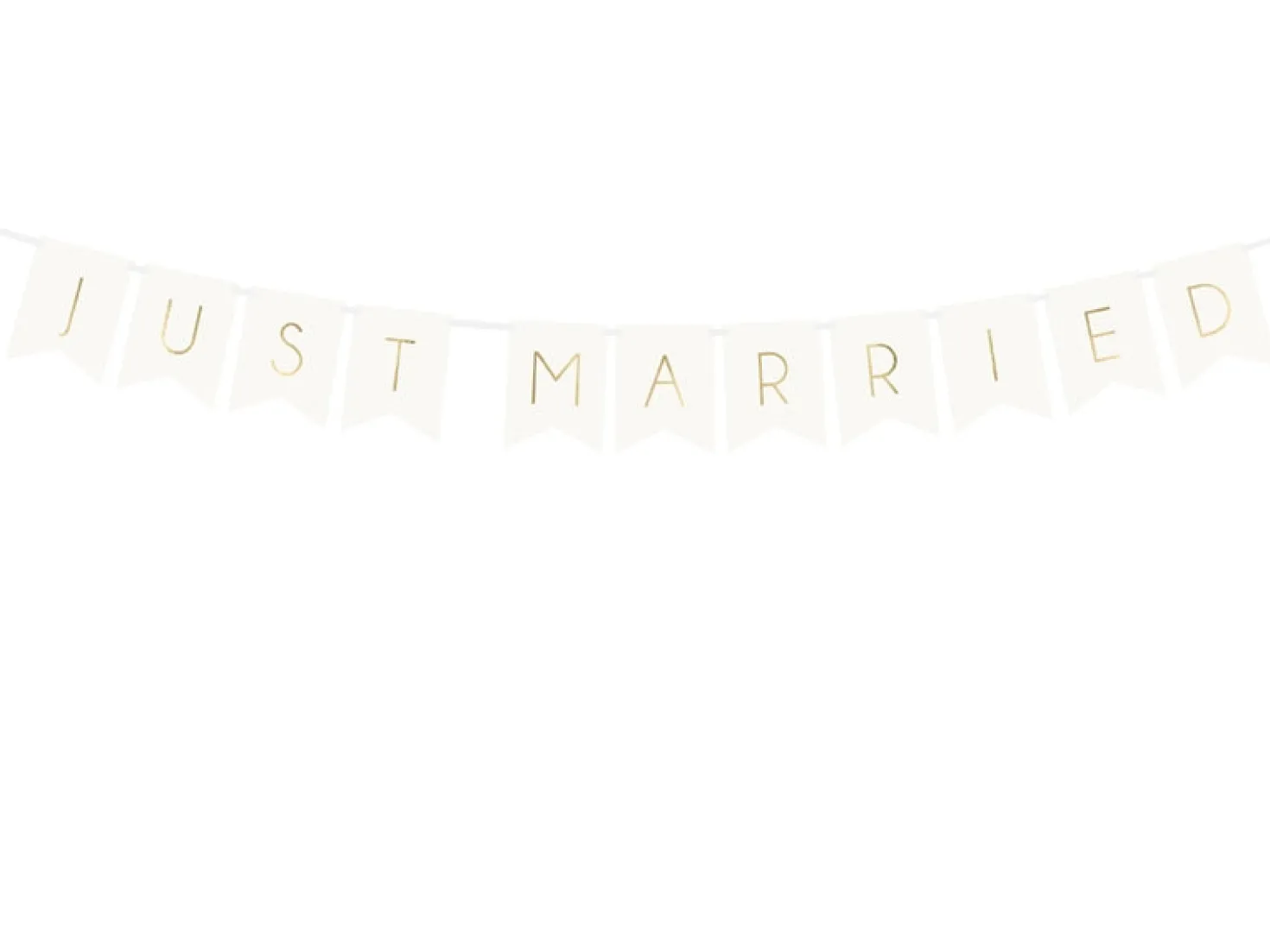 Viirinauha Just married valkoinen 15 x 155 cm