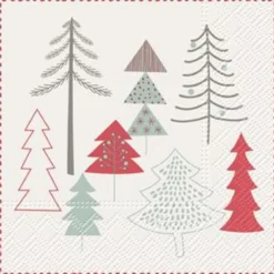 Värikkäät joulukuuset lautasliina 33 x 33 cm 20 kpl/pkt